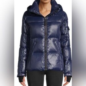 S13 Quilted Down Puffer Jacket Metallic Navy  Size M Duck Down Feather